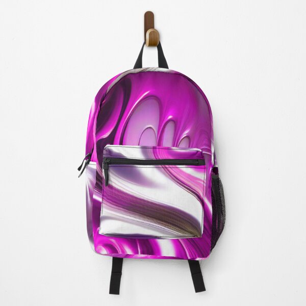 Item preview, Liquid Swirl Abstract Liquid Paint Metallic Look Hot Pink Silver Grey designed and sold by Beachy.