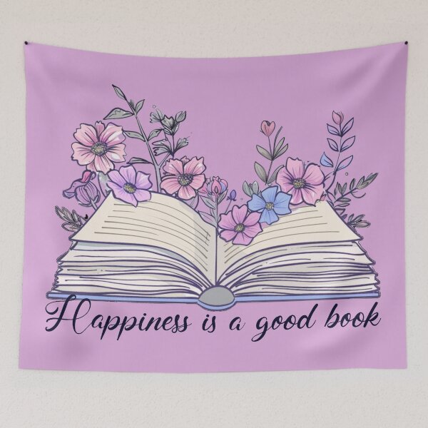 Item preview, Happiness is a Good Book designed and sold by HematiteDesign.