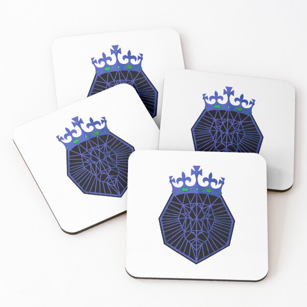 Item preview, Blue Geometric Lion Head With Crown designed and sold by Sartoris Art.