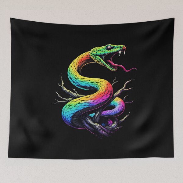 Item preview, Colorful Snake Illustration designed and sold by Nostalgia Busters.