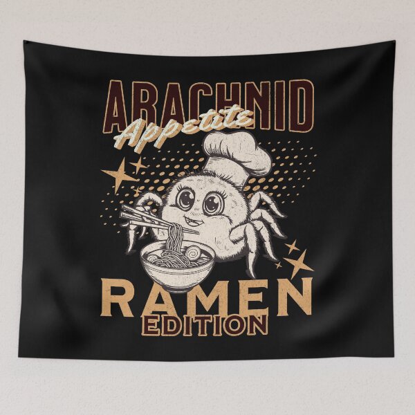 Aperçu de l'œuvre Arachnid Appetite : Édition Ramen - RAMEN MANGEANT DES ARAIGNÉES créée et vendue par justyna-s28.