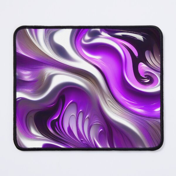 Item preview, Liquid Swirl Abstract Liquid Paint Metallic Look Purple Lilac Silver Grey designed and sold by Beachy.
