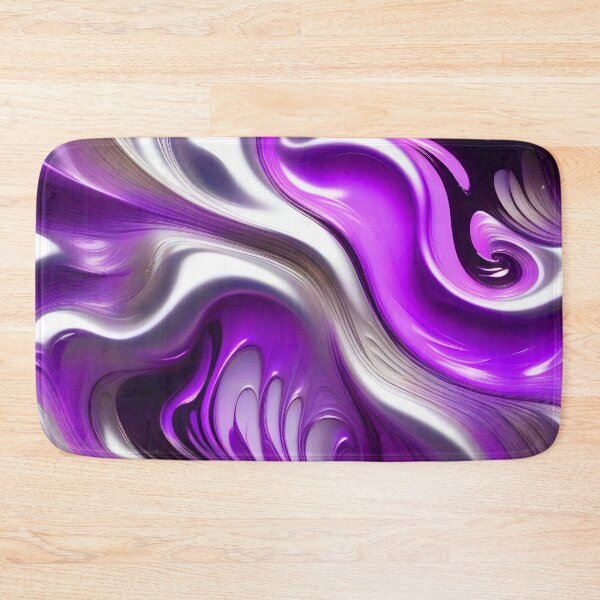 Item preview, Liquid Swirl Abstract Liquid Paint Metallic Look Purple Lilac Silver Grey designed and sold by Beachy.