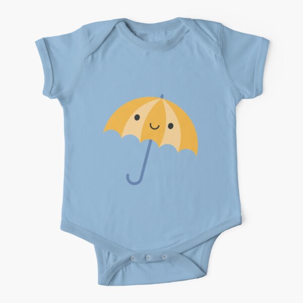 Rainy Day Kawaii Umbrellas Short Sleeve Baby One-Piece