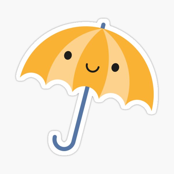 Rainy Day Kawaii Umbrellas Sticker