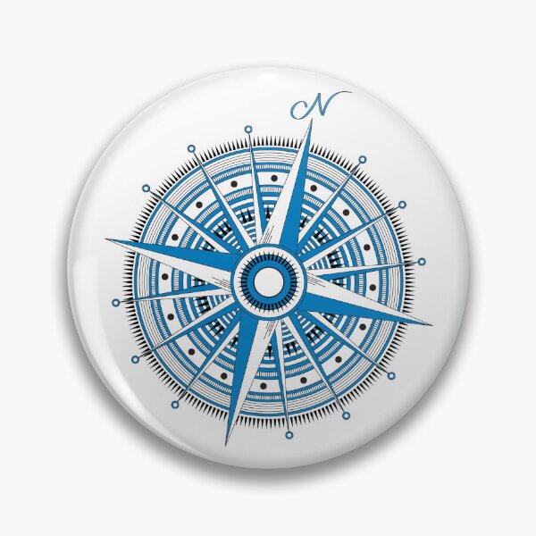 Item preview, Go North - Blue Compass Rose designed and sold by Tortoise Productions.