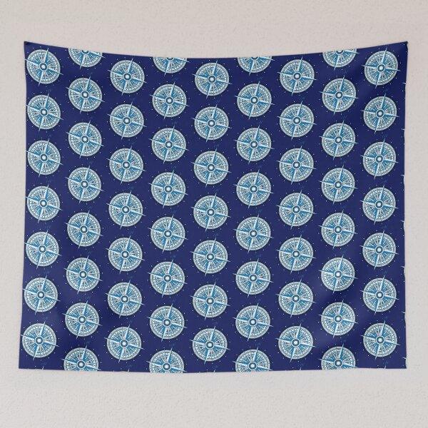 Item preview, Go North - Blue Compass Rose designed and sold by Tortoise Productions.