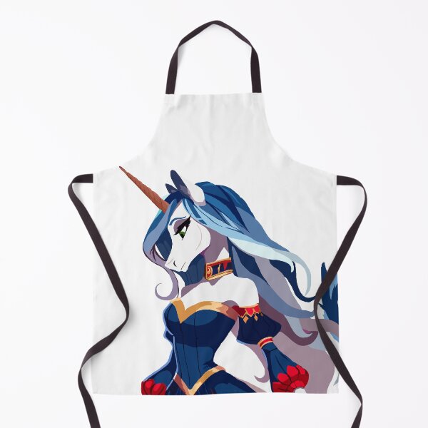 Item preview, Blue maned Unicorn Woman in a BLue & Gold dress designed and sold by KlakkDrawsStuff.