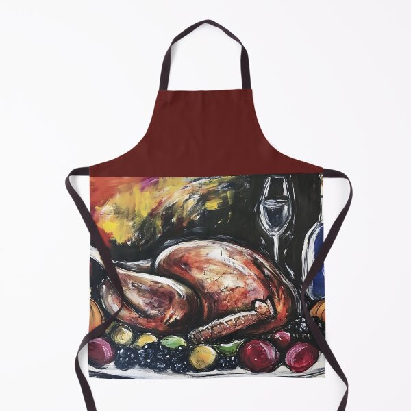 Item preview, Roasted Turkey on Platter Surrounded by Fruits and Vegetables with Wine Glass and Bottle AI Generated designed and sold by OlfactoART Studio.