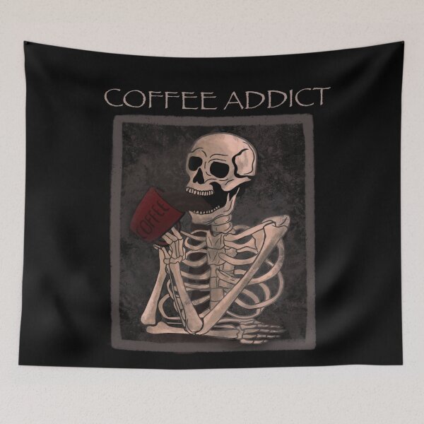 Item preview, Coffee addict skeleton  designed and sold by Mermaidssparkle.