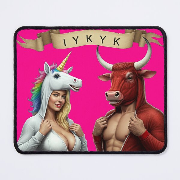 Item preview, IYKYK - Unicorn and Bull - Unique Lifestyle Design - HotPink designed and sold by JLEmporium.