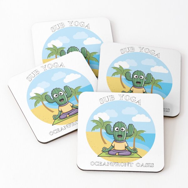 Item preview, Cute SUB YOGA design,cactus doing Yoga on the beach. designed and sold by StyleFused.
