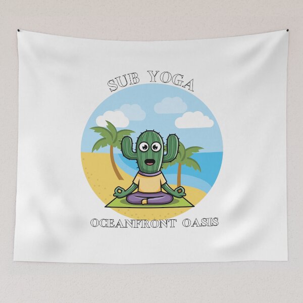 Item preview, Cute SUB YOGA design,cactus doing Yoga on the beach. designed and sold by StyleFused.