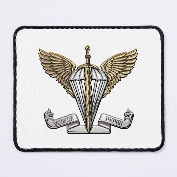 Item preview, Ukrainian Air Assault Forces - AAFU Emblem over White Leather designed and sold by Serge Averbukh Art Studio.