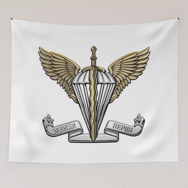 Item preview, Ukrainian Air Assault Forces - AAFU Emblem over White Leather designed and sold by Serge Averbukh Art Studio.