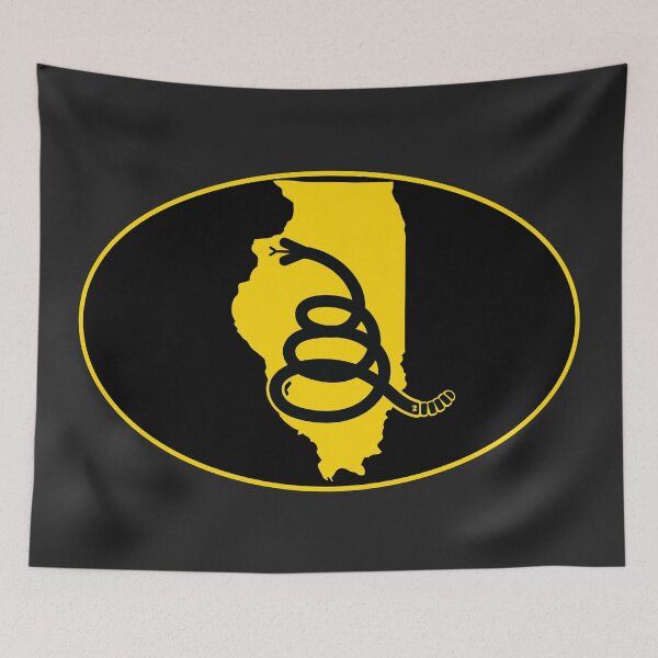 Item preview, ILLINOIS - Freedom Is The Superpower - Modern Gadsden Snake Flag - Dont Tread On Me design designed and sold by pelagio.