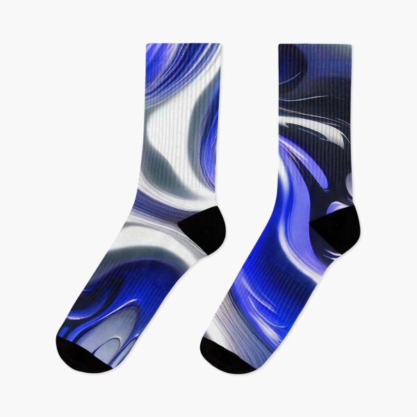 Item preview, Liquid Swirl Abstract Liquid Paint Metallic Look Blue Silver Grey designed and sold by Beachy.
