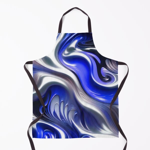 Item preview, Liquid Swirl Abstract Liquid Paint Metallic Look Blue Silver Grey designed and sold by Beachy.