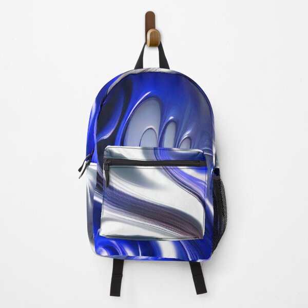 Item preview, Liquid Swirl Abstract Liquid Paint Metallic Look Blue Silver Grey designed and sold by Beachy.