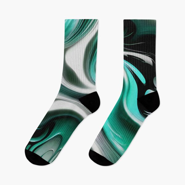 Item preview, Liquid Swirl Abstract Liquid Paint Metallic Look Teal Green Silver Grey designed and sold by Beachy.