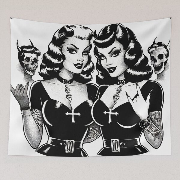 Item preview, Retro Evil Girls designed and sold by PulpVintage.