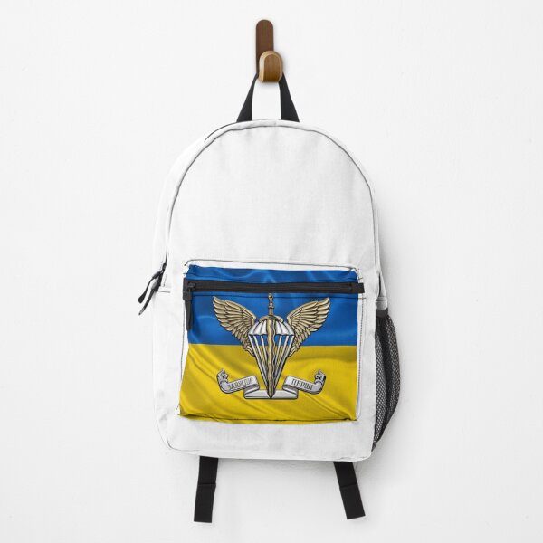 Item preview, Ukrainian Air Assault Forces - AAFU Emblem over Ukrainian Flag designed and sold by Serge Averbukh Art Studio.