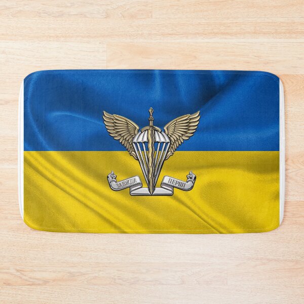 Item preview, Ukrainian Air Assault Forces - AAFU Emblem over Ukrainian Flag designed and sold by Serge Averbukh Art Studio.