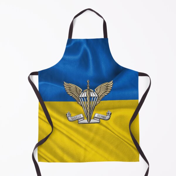 Item preview, Ukrainian Air Assault Forces - AAFU Emblem over Ukrainian Flag designed and sold by Serge Averbukh Art Studio.