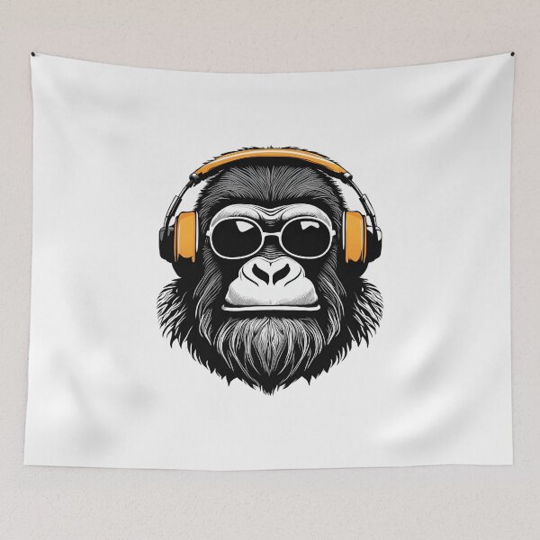 Item preview, Gorilla with sunglasses and headphones designed and sold by OtterDesigns.