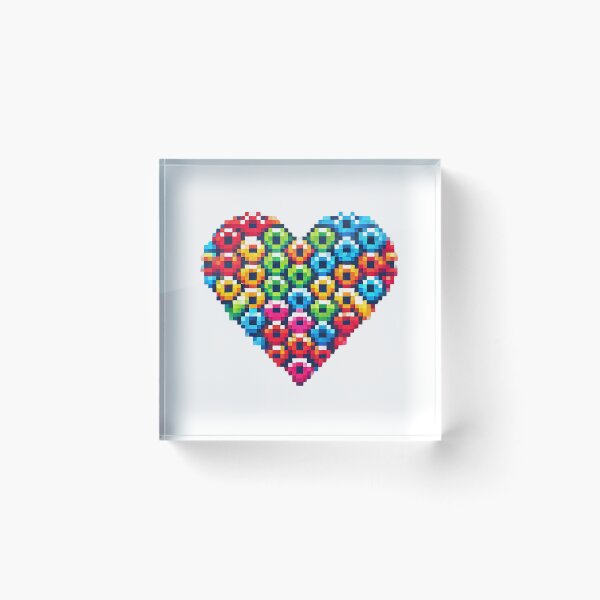 Item preview, Colorful pixel heart designed and sold by OtterDesigns.