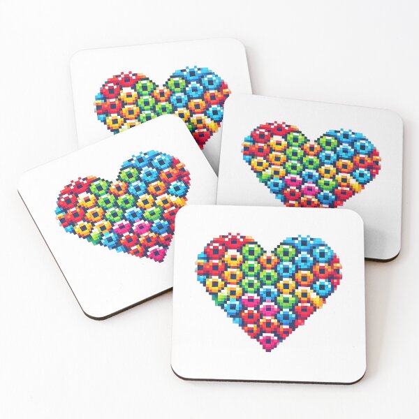 Item preview, Colorful pixel heart designed and sold by OtterDesigns.