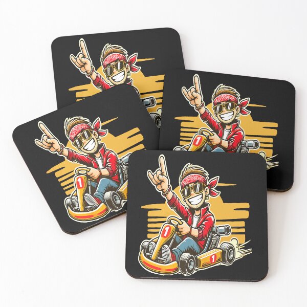 Item preview, Retro Go-Kart Racer Cartoon Design - Cool Guy in Red Bandana and Sunglasses T Shirt. designed and sold by Millie8282.