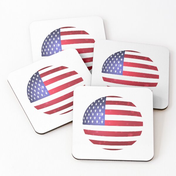 Item preview, USA Flag Round Design. American National Symbol Art Print with Stars and Stripes. designed and sold by AnnaVioletStore.