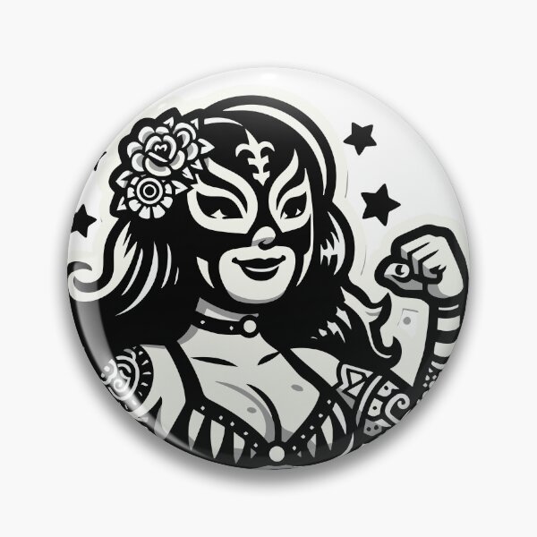 Item preview, Fierce and Fearless: A Monochromatic Pinup-Style Luchadora designed and sold by Edgar Ramirez.