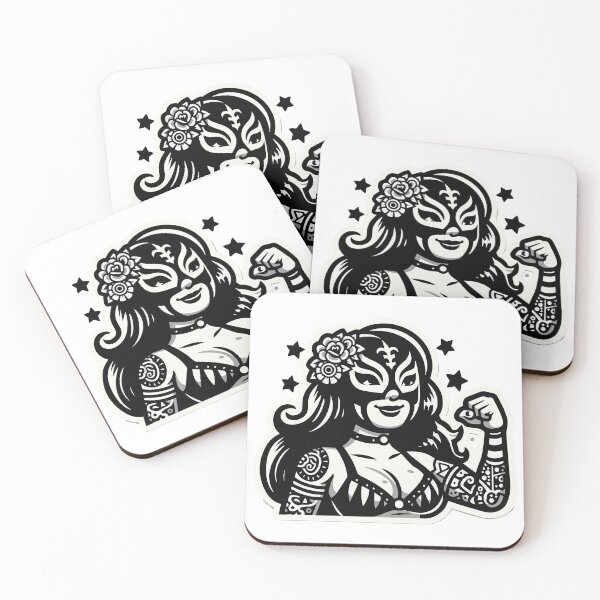 Item preview, Fierce and Fearless: A Monochromatic Pinup-Style Luchadora designed and sold by Edgar Ramirez.
