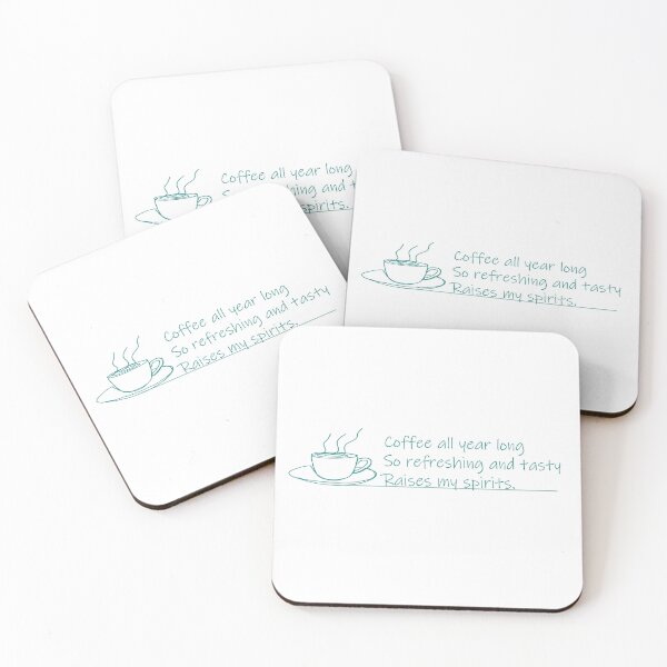 Item preview, "Coffee Haiku 1, Coffee All Year Long" designed and sold by HuzzaCreative.