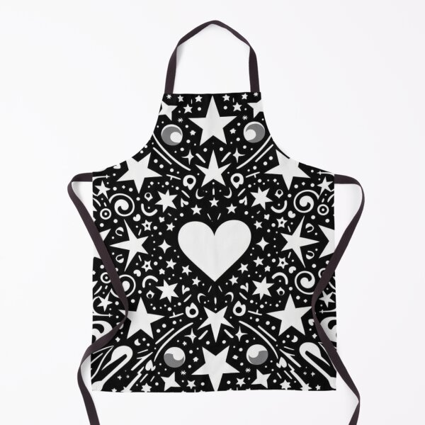 Item preview, Monochrome Elegance: Symmetrical Heart and Stars Pattern designed and sold by NaphDesigns.