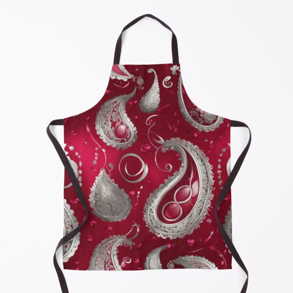 Item preview, PATTERN 041- RUBI AND SILVER PAISLEY - Gift items and personal use / Pattern, Pink, Paisley, Fuchsia, Antique, Burgundy, Maroon, Garnet, Design, Art designed and sold by LumDesignArt.