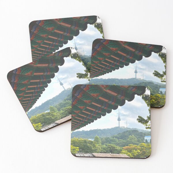 Item preview, Namsan Tower and a Traditional Korean Roof | Seoul Travel Wall Art designed and sold by YemmyZImages.