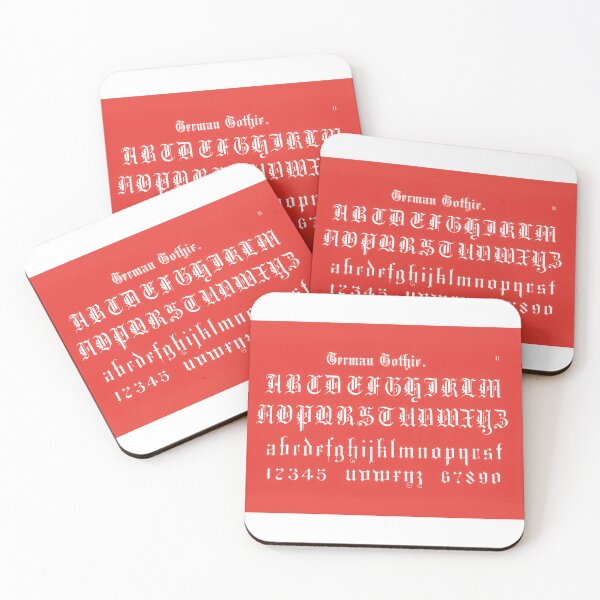 Item preview, Germanic Vintage Alphabet red designed and sold by Carinaprint.