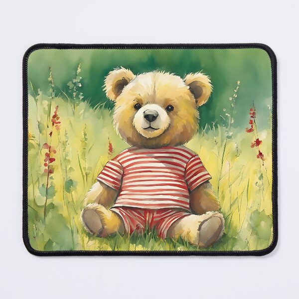 Item preview, Cute Teddy Bear in a watercolour field designed and sold by Fantacaroo Designs.