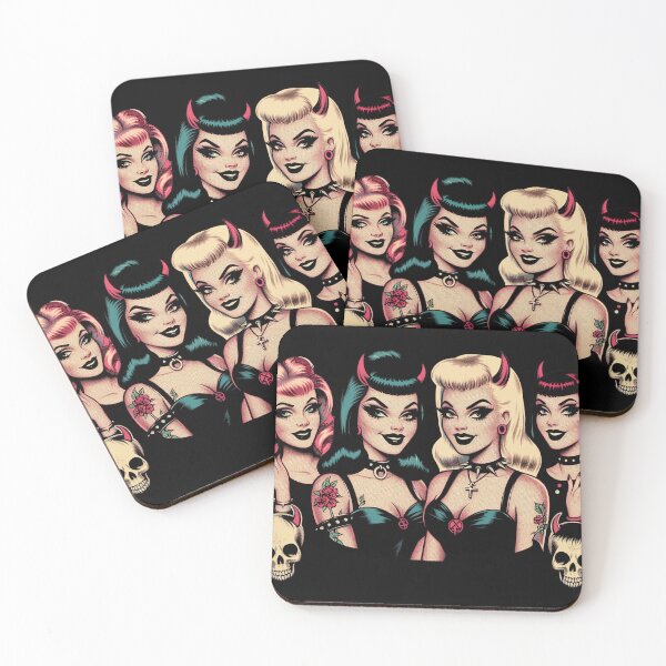 Item preview, Cute Devilish Girls designed and sold by PulpVintage.