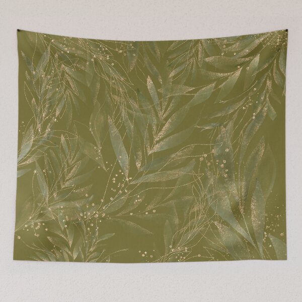 Item preview,  Leafy Pattern with Green Background designed and sold by TurquoiseBird.