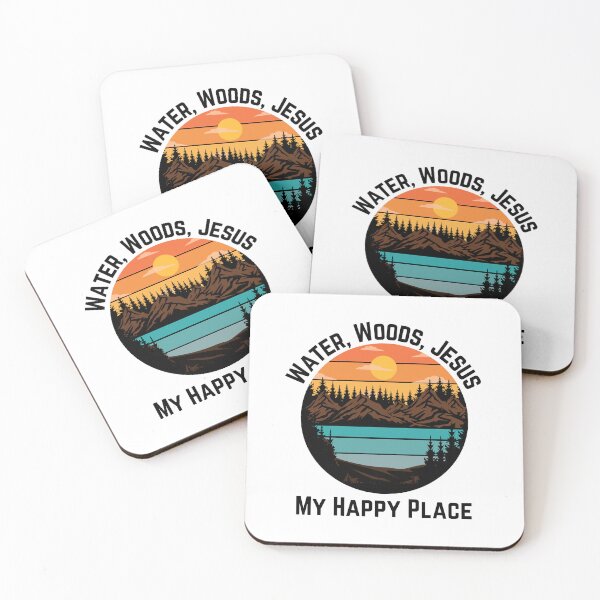 Item preview, Water, Woods, Jesus, My Happy Place, black designed and sold by Redeemed365.