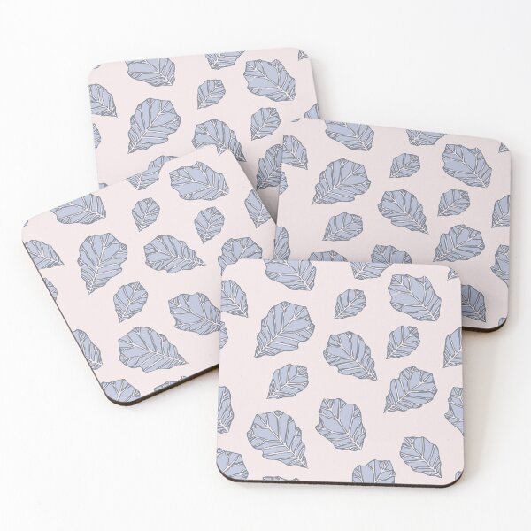 Item preview, Frosted Blue Gray Oak Leaves Pattern designed and sold by schorrnuff.