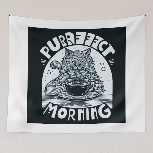 Item preview, Purrfect Morning Cat Coffee Lover Shirt for Cat Owners,Purrfect Morning Coffee Lover Cat Design designed and sold by majidi1.