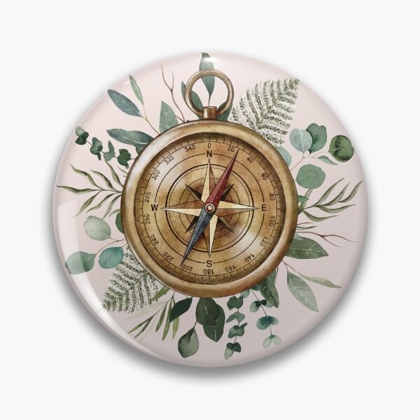 Item preview, Foliage Compass Watercolor designed and sold by Nature Hues.
