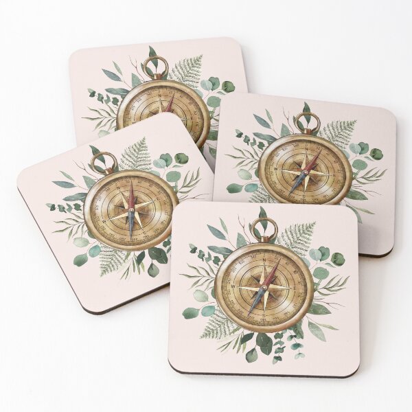 Item preview, Foliage Compass Watercolor designed and sold by Nature Hues.