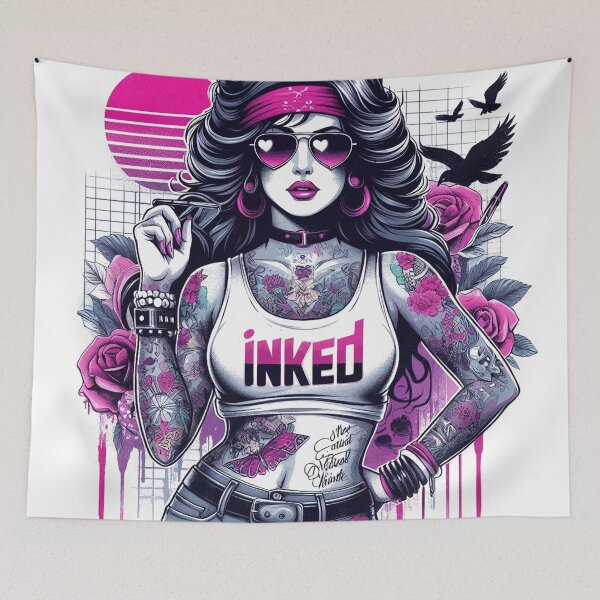 Item preview, 80s Tattoo Girl designed and sold by PulpVintage.