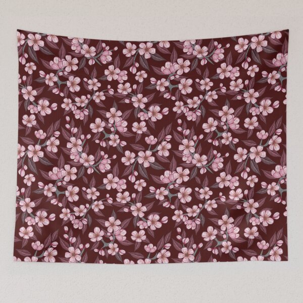 Item preview, Cherry flower bordo seamless pattern designed and sold by creaschon.